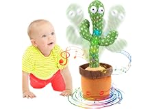 Emoin Dancing Cactus Repeats What You Say, Electronic Plush Toy with Lighting, Singing Cactus Recording and Repeat Your Words