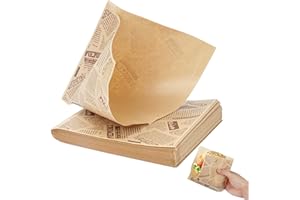 TESSTSY 100 Feuilles Sacs à Hamburgers en Papier, 15 x 15 cm Sachet Sandwich Papier, Sac à Burger Kraft Résistant à la Graisse, Sac en Papiers Triangulaire pour Emballage Alimentaire, pour Frites, Hamburger