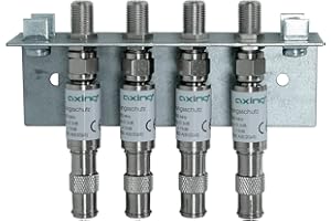 Axing QEW 4-20 Erdungswinkel Antennentechnik, Überspannungsschutz, 4-Fach, F-Doppelbuchsen Silber