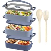 OITUGG Lunch Box 3 Layers &ndash; Bento Box 2200 ml &ndash; Lunch Box with 3 Adjustable Compartments &ndash; Lunch Box with Cutlery &ndash; Airtight
