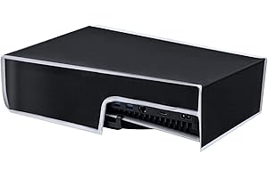 Tolesum Housse de Protection Anti-Rayures/étanche pour PS5 Digital Edition/Consoles Ultra HD -Pas pour PS5 Slim- Horizontal(Noir et Blanc)
