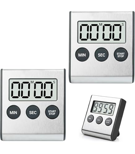 stonylab 2pk Digital Timer, 2-Pack Basic High Decibel Loud Alarm Countdown Timer Kitchen Timer with Alarm Magnetic Back Large Digits Display