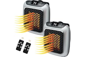 URCREAT 800W Instaheat PTC Keramik Insta Heater Pro X, Mini Heizlüfter Steckdose Mit Fernbedienung 8H Timer, Leise Instant Heater Erfahrungen, Klein Steckdosen Heizung, Mini Heater Für Steckdose (2 Stück,EU)