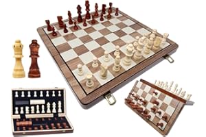 ChessEbook Échiquier magnétique pliable 2 en 1 - 38,5 x 38,5 cm - Échecs et dames - Jeu d'échecs de voyage - Jeu d'échecs pour enfants et adultes