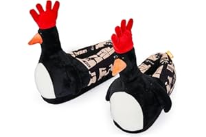 Coddies Feathers McGraw Slippers - Wallace & Gromit Slippers - Plush Penguin Gag Gifts for Her & Him - Christmas Silly Gifts for Men, Women & Teens