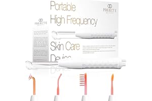 Baguette haute fréquence Neon Gas par Project E Beauty | Anti-âge | Rides réduites | Yeux gonflés réduits | Machine de thérapie de la peau | Avec 4 baguettes