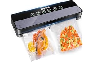 Macchina Sottovuoto Raycial Dry/Moist con modalità 6 in 1 per Sous Vide e Conservazione Degli Alimenti, Macchina Sigillatrice ad aria Compatta con 10 Sacchetti Sigillanti Sottovuoto