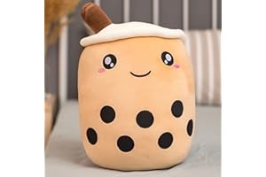 Dreafly Bubble Tea Plüschkissen Kissen, 35 cm Cartoon Plüsch Kuscheltier Puppe Milch Teetasse Umarmungskissen Kinderspielzeug für Geburtstagsgeschenk Spielzeug