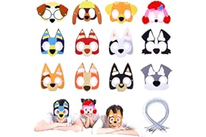 Sidesea Maschere per feste per bambini, 12 maschere per cosplay, feste, cartoni animati, maschera per il viso per bambini, giochi di ruolo, adulti, bambini, feste di compleanno per bambini
