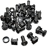 deleyCON 20 x Set of M6 Cage Nuts and Screws for Network Cabinet Server Case 19 and 10 Inch Mounting Set &ndash; Black