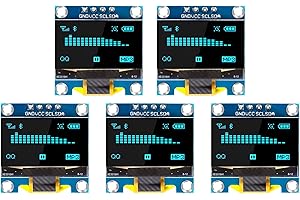 QIQIAZI 0,96 Zoll OLED Display I2C Modul,5PCS I2C Display Modul 128 x 64 Pixel I2C Bildschirm Anzeigemodul kompatibel mit Arduino und Raspberry Pi(Blau)