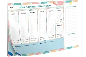 MP - Planificador Semanal A4 PREMIUM, Organizador Semanal Magnetico (última versión), Planner Semanal - Planificador de Clases Diario, Weekly Planner Semanal, Planning Escritorio - Multicolor