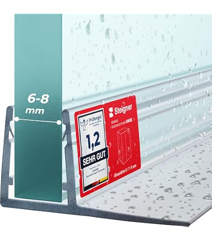 Guarnizione Trasparente Per Vetro E Box Doccia – Anta 200 Cm, Aletta Morbida 22 Mm, 180° – Compatibile Con Vetri Da 6 E 8 Mm – Tagliabile Facilmente Su Misura