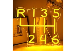 ineonlife Coche de Transmisión Manual Neon Led,Luces Neon para Decoración de pared,Letrero LED para Decoración de Habitaciones de Automóviles, el Regalo para Los Amantes de Los Automóviles