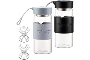 ShakerZ glas, 2 stycken 480 ml Kleine glas ShakerZ med 2 blandningskulor i rostfritt stål, proteinshakare glas kannor, protei