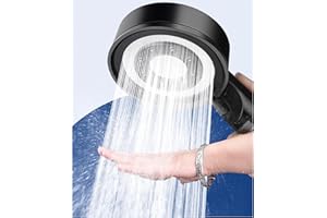 Soffione Doccia, Givenme Doccetta Anticalcare a Risparmio Idrico, 5 Funzioni Getto, Doccino per Doccia Alta Pressione Sistema di Filtraggio a 3 Strati con Filtro in Cotone PP Sostituibile