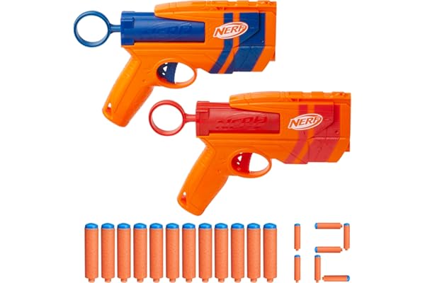 Nerf N Series Duo Pack, 2 Ward-blasters, 12 Nerf N1-darts endast för Nerf N Series-blasters, utomhusleksaker för barn från 8 år
