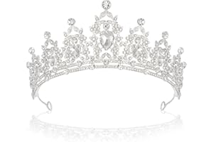 YUNHENTONG Diadème en Cristal,Couronne Mariage Femme,Couronne Reine,Couronne Princesse Adulte,Cristal Diademe Femme,Couronne Anniversaire,Couronne Princesse pour Fête,Cristal Couronne Diadème