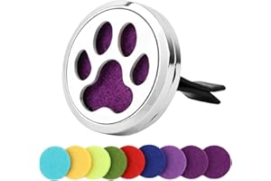ANNASAMDO Auto Diffusor Aromatherapie Ätherische Öle Diffusor Autoduft Edelstahl Lufterfrischer Vent Clip mit 10 Stücke Austauschbare Nachfüllpads