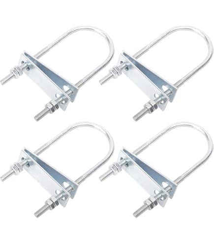 6 Bulloni A U M8 40x100mm In Acciaio Inox - Con Dadi E Rondelle