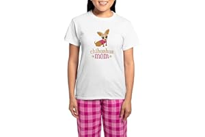 CafePress Chihuahua Mom Women's Light Pajamas Women's Novelty Cotton Pyjama Set, Comfortable PJ Sleepwear