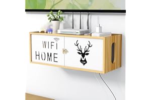 Catekro Pływająca półka ścienna do routera WiFi, szafka do przechowywania WiFi o dużej pojemności, w zestawie 100 sztuk czarnych opasek kablowych 150 mm, do sypialni, salonu