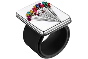 Bessy shop Cojín de Costura magnético,Correa de muñeca de Silicona magnética,Cojín de alfiler Cuadrado con Correa de muñeca de Silicona Muñequera para Pinzas de Pelo de Bordado de Costura DIY