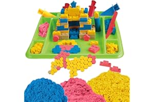 COO11 Kids Motion Play Sand Block Set 1000G Play Magic Sand Toys For Kids variety of color Sand Castle Compatible with Any Molding Clay,