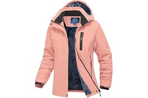 donhobo Women's Waterproof Hiking Jackets,Women Winter Snow Ski Jackets,Ladies Outdoor Fleece Windproof Walking Jacket Coat