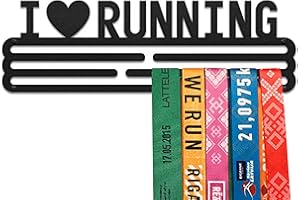 United Medals I Love Running Colgador de medallas Negro | Medallero Acero | Medal Holder dispaly Hanger | Medalla Percha - 30 medallas