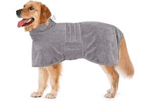 Dolahovy Hundebademantel Mikrofaser Hund Bademantel Handtuch Hund Trocknungsmantel Super Saugfähiger Schnell Trocknender Hund Roben Handtuch Hund Bad Robe für Kleine Mittlere Große Hunde
