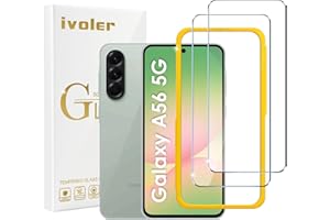 ivoler Protector de Pantalla para Samsung Galaxy A56 5G, con Marco de Instalación, Cristal Templado de 9H Dureza, Antiarañazos, Sin Burbujas-2 Pack