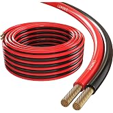 Lumonic Speaker Cables | 5m Red Black | 2x 2.5mm&sup2; CCA | HiFi Speaker Cable | Dual Audio Line