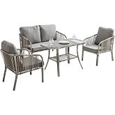 Rehome Capri Swing Artemis İkili Rattan Balkon Bah&ccedil;e Takımı | Gri