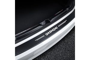 EVER TA Bande de Protection de Pare-chocs Arrière de Voiture pour Nis-san Qashqai J10 J11, Plaque de Seuil de Coffre en Fibre de Carbone Anti-Rayures Autocollant Collant Solide Accessoires Style Décoratifs