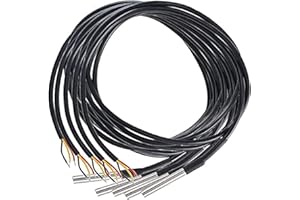 ICQUANZX 5PCS Termometro termocoppia sensore sonda di Temperatura Impermeabile 3M con Cavo Termico di Resistenza al Calore