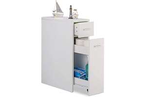 Relaxdays Armoire de Niche, 2 tiroirs, pour Le Bain, Cuisine, Salon, Petit Meuble Peu encombrant,HlP 61,5X 20x 45cm