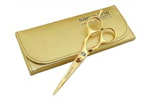 SANGUINE Professionelle Friseurschere, 14 cm, inkl. passendem Etui, goldfarben