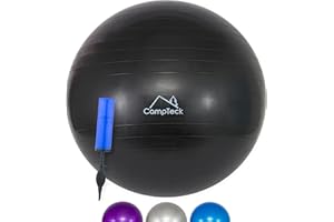 CampTeck Unisex Exercise Swiss Ball 65cm with Hand Pump for Fitness, Gym, Yoga, Pilates