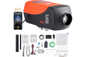 VEVOR Riscaldatore d'Aria Diesel per Auto Camper Camion 12V 5-8KW Temperatura Regolabile 8℃-36℃ Controllo Bluetooth Riscaldatore da Parcheggio per Auto Consumo di Carburante 0,16-0,52L/h BTU 15-20m²