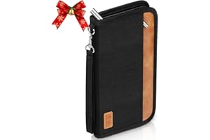 Looxmeer Travel Wallet, Family Passport Holder, RFID Blocking Travel Accessories Document Organiser for Tickets, Cards, Cash, Pen, Key, Waterproof Cover Holiday Essentials Case for Man & Woman