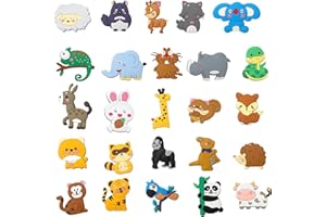 DAWRIS 25 sztuk magnesów na lodówkę, zwierzęta, magnesy na lodówkę, urocze magnesy zwierzęce do edukacji, do upiększania lodówki