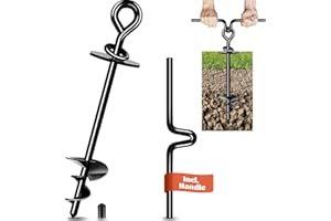 ACIELANNA Piquet Ancrage pour Chien à 360°, 12mm Ancrage au Sol pour Chien pouvant Supporter jusqu'à 220lbs pour Petit, Moyen ou Grand Chien, Piquet pour Chien pour Le Patio, Camping, Plage(Noir)