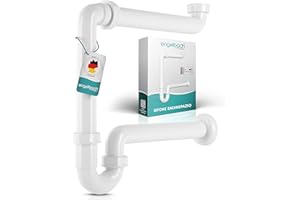 Engelbach® Sifone lavabo bagno salvaspazio - 1 1/4" x 32mm - Regolabile e a prova di odori - Made in Germany