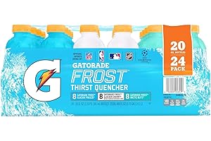 GROCERIESRUS Gatorade Frost Thirst Quencher Sport Drink Variety Pack - Glacier Freeze, Glacier Cherry & Artic Blitz 8 of each (24 Total) 20oz Bottles