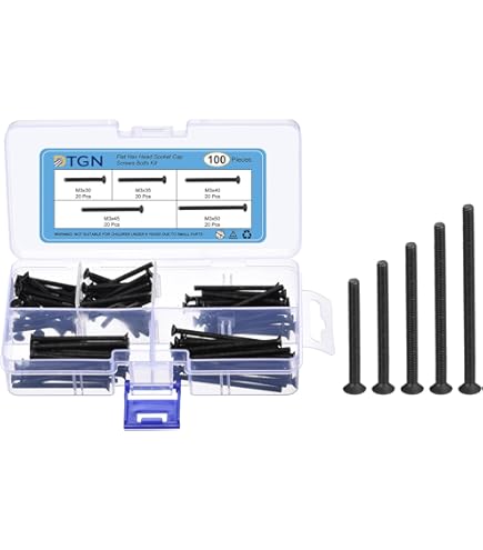 Viti Esagonali Incassate M3 X 40mm In Acciaio 10.9 - Testa Svasata Per Macchine E Mobili | 20 Pezzi Nero - Foto 5