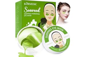 Nalikosty Augenpads Augenmaske Algen Hyaluron Gegen Dunkle Augenringe 60 Stück - Eye Pads Augenpads gegen Tränensäcke Falten Augenpads - Eye Pads Anti-Aging (Algen-Grün)