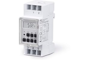 Sonero Minuterie numérique pour Installation sur Rail DIN dans Le Panneau de Commande, 3600W, écran LCD, 10 programmes de Commutation, minuterie 12/24h, IP20, Blanc S-DOTH10