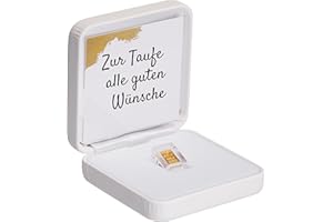 ‎GOLDSTÜCKE24 Goldstücke24 - Gold zur Taufe - Goldbarren 1g in hochwertiger Kapsel inkl. Etui (weiß) und Grußkarte - Geschenk zur Taufe