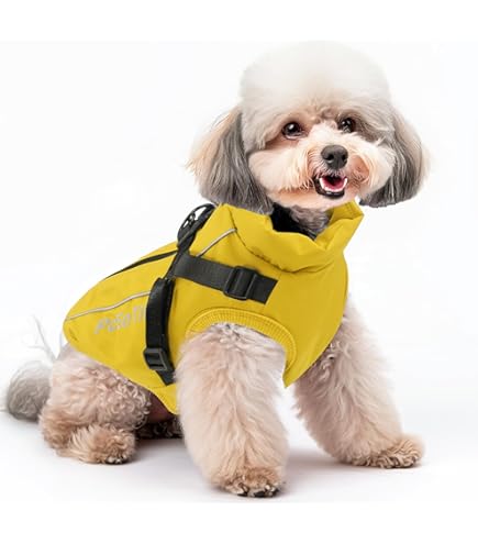 Nasjac Winter hondenmantel met afneembaar harnas, waterdichte fleece
